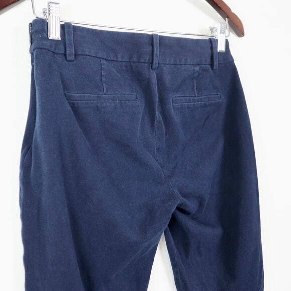 J Crew Size 4 Petite Minnie Pants Stretch Twill Cigarette Navy Blue - Picture 7 of 11